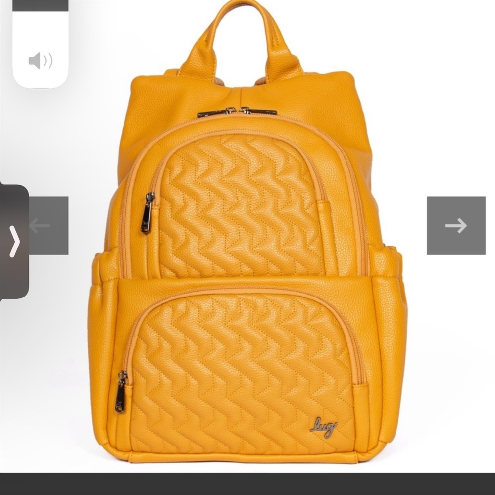 SOLD-NWT:  VL LEATHER LUG HATCHBACK 3 VL- VEGAN LEATHER- AMBER YELLOW- LAST 1!!